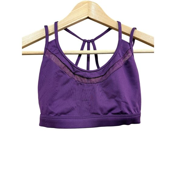 Victoria Sport Purple Mesh-Trim Strappy Back Sports Bra XS - Picture 1 of 5